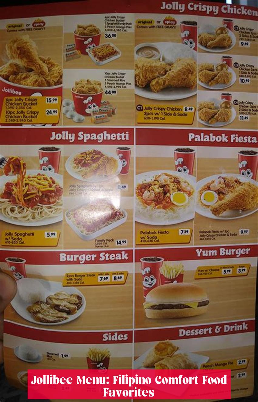 Jollibee Menu: Filipino Comfort Food Favorites