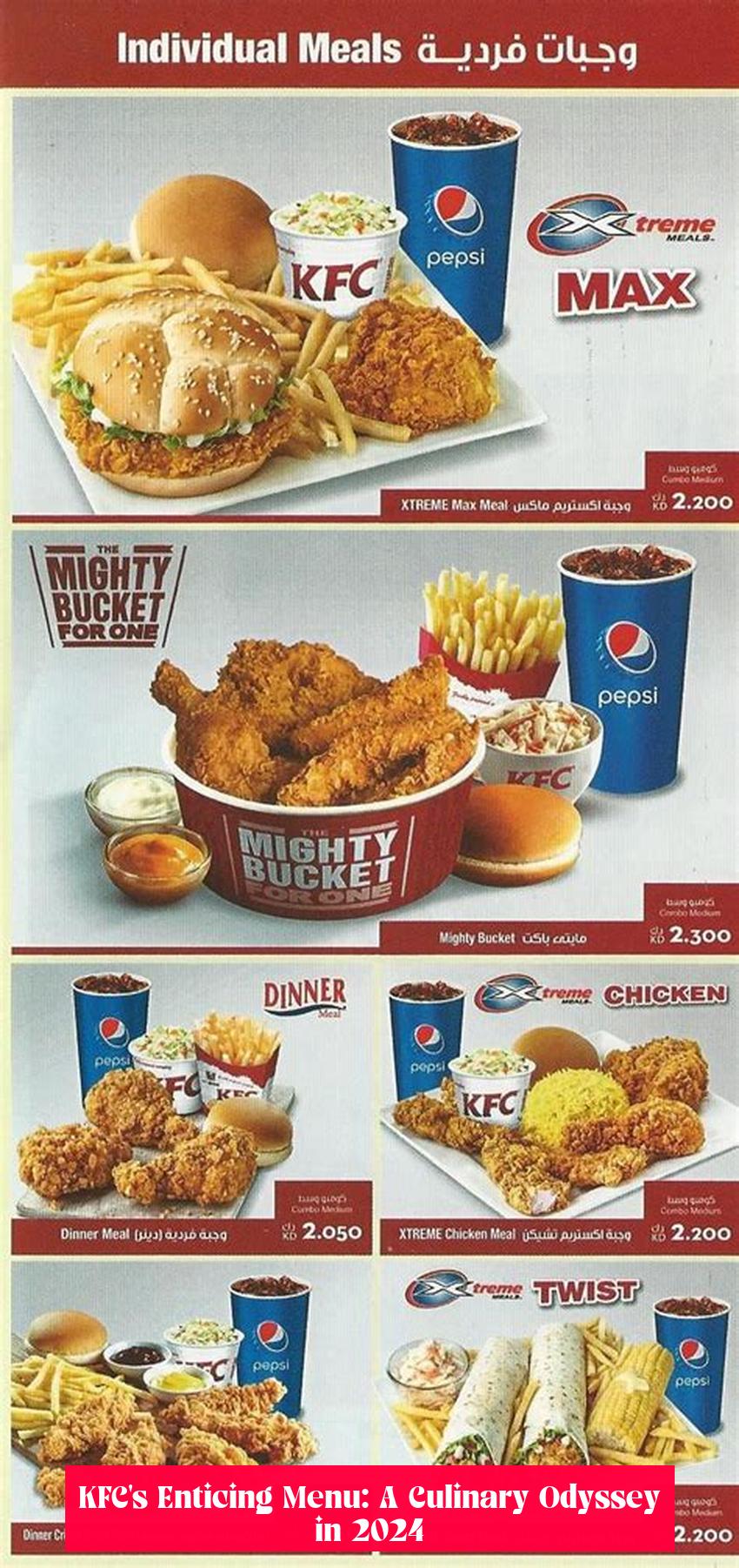 KFC's Enticing Menu: A Culinary Odyssey in 2024