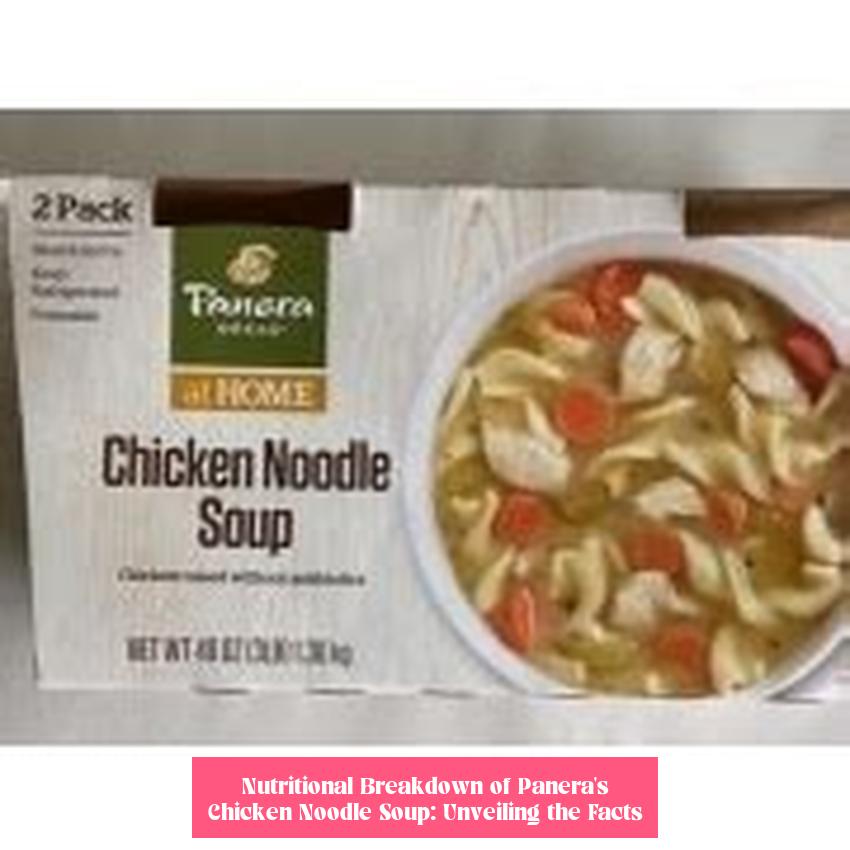 Nutritional Breakdown of Panera's Chicken Noodle Soup: Unveiling the Facts