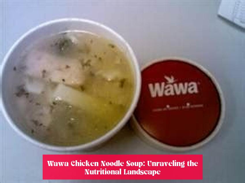 Wawa Chicken Noodle Soup: Unraveling the Nutritional Landscape